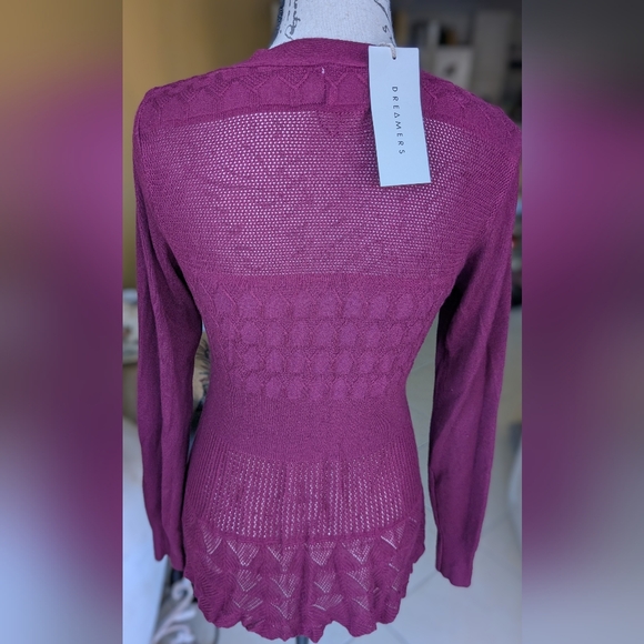 NWT DREAMERS Burgundy Cardigan  Size Medium - Picture 6 of 15